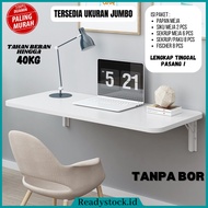 Id Multipurpose Minimalist Drill-Free Wall-Mounted Folding Table - Size 120x40 100x40/ 80x60/ 80x50/