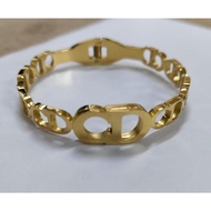 (13-15cm)GT183 CIDI Titanium Bangle Gelang Rantai Tangan Gift Wedding Jewellery Gold Silver Bracelet