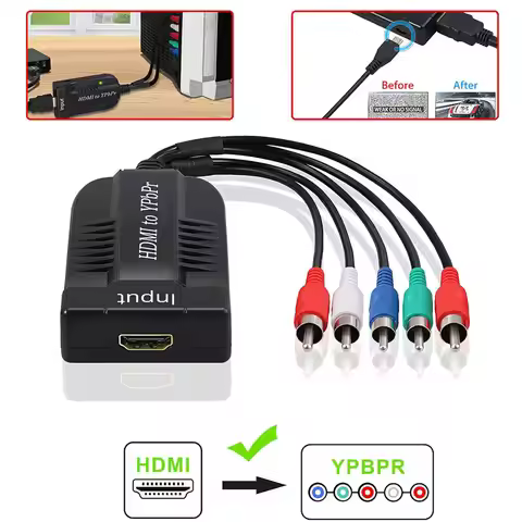 HDMI-compatible to SCALER YPbPr Converter HDMI-compatible to 5RCA RGB YPbPr With Component Video Cab