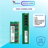 ADATA RAM DDR4/SO-DDR4 3200 U-DIMM/SO-DIMM - 8GB/16GB/32GB