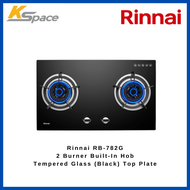 Rinnai RB-782G 2 Burner Built-In Hob Tempered Glass (Black) Top Plate