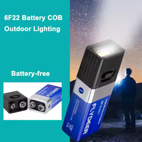 9V Battery Flashlight 9V Mini LED Key Light 6F22 Battery COB Outdoor Lighting Work Light Supplies To