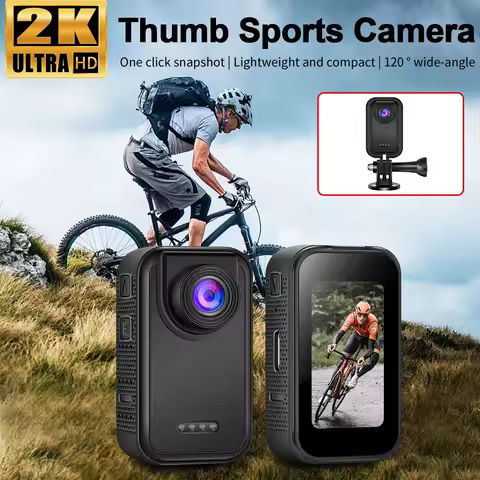 2K Thumb Action Camera Pocket Sport Cam 1.47 Inch 120 Angle Recorder Professional Photo Portable Spo