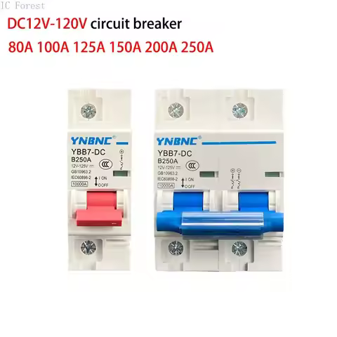 1P 2P 100A 200A 250A DC Breaker 12V 24V 36V 48V 96V 120V DC Circuit Breaker Solar Battery Protector 