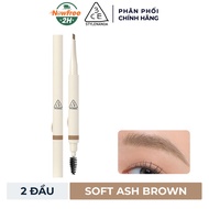 Bút Kẻ Mày 3CE Dạng Chì 2 Đầu Màu Soft Ash Brown 0.13g