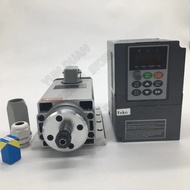 1.5KW 2HP ER11 220V 24000RPM AC Spindle Motor Air Cooled Flange bracket With 1PH to 3PH VFD Inverter