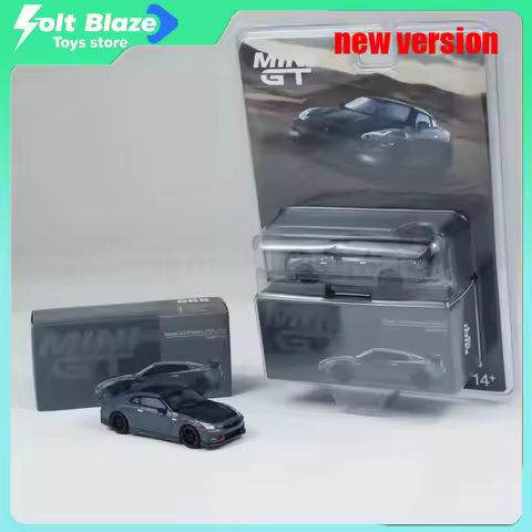 MINI GT 1/64 Nissan GT-R R35 Nismo GT-R 2024 Grey Alloy Car Model Kids Toys Simulation Static Cars M