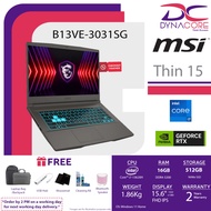 【READY STOCK】MSI THIN 15 B13VE-3031SG (15.6IN FHD /I7 13620H /16GB /512GB SSD /WIN 11 HOME/ RTX4050)