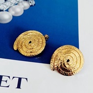 vintage jewelry Monet 古董金色渦卷 夾式耳環