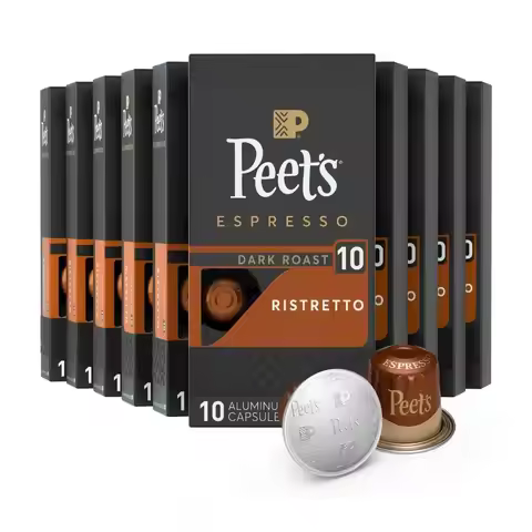 Peet's Coffee, Dark Roast Espresso Capsules, Compatible with Nespresso Original Machine - Ristretto 