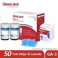 GA-3 Blood Glucose Test Strips 50Pcs + 50 Lancets | For GA-3 Glucometer Only 三诺血糖试纸+采血针