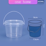 One Home ถังน้ำแข็งพลาสติก 300ml 500ml 1000ml กระปุกเก็บอาหารมีฝาโปร่งใส Clear Plastic Bucket