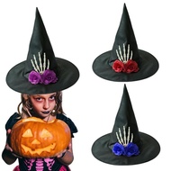 New Halloween Pleated Witch Hat Party Lace Witch Hat Halloween Witch Hand Witch Hat Flower Hat