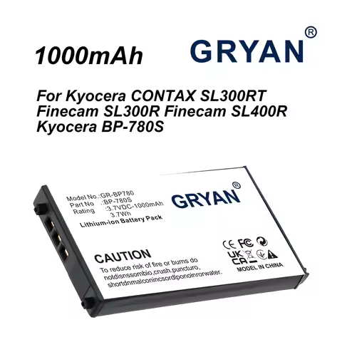 GRYAN 1000mAh 3.7V Camera Battery BP-780S Compatible with Kyocera CONTAX SL300RT Finecam SL300R SL40