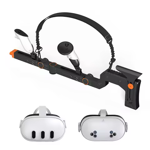 Adjustable VR Gun Stock Magnetic Rifle Adapter for Meta Quest 3/Quest 3S Controller Grips Gunstock V