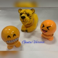 Paket Spring Doll Emoji Boneka Anak Harimau Kuning Lucu ORIGINAL
