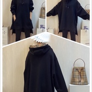 BURBERRY英國黑色格紋連帽衛衣XL