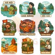 Bộ 63 Sticker Các Tỉnh Thành Việt Nam – Đậm Đà Bản Sắc Dân Tộc