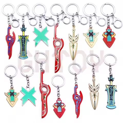 12cm/4.72in Xenoblade Chronicles 2 The Complete Set of Weapons Models for The Monedo Blade Keychains
