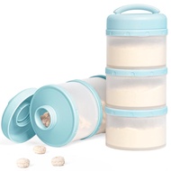 Termichy Stackable Formula Dispenser Portable Milk Powder Container, 2 Pack, Light Blue 7V3M