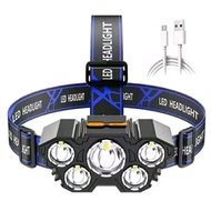 L-T21 Senter Kepala LED 5 Mata Super Terang Headlamp Highlight Senter Camping LT21