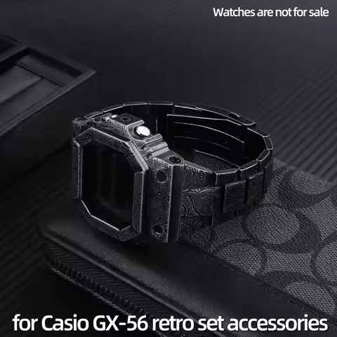 GX-56 Retro Paisley Pattern Strap and Case For Casio G-SHOCK GX56 GXW-56 Cashew Flower Metal Strap W