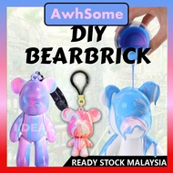 Bear Bearbrick DIY Fluid Colored Pigment Pendant Big Head Violent Bear for Handmade Couples Gift/Toys