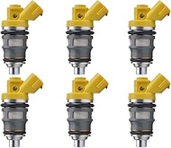 ZYBUFOB 6X 650cc Fuel Injectors 1001-87091 Compatible For Toyota Supra JZA70 1JZGTE 1JZ JZA80 2JZGTE