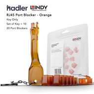 Lindy RJ45 Ethernet Port Blocker Orange Kit 40480/40481/40632 LAN Security Lock