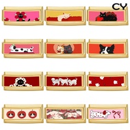 New Personalized Signature Words Italian Charms Link Fit 9mm Stainless Steel Bracelet Making DIY Jew