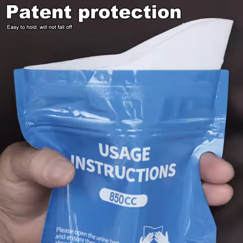 5pcs 850cc Disposable Urinal Bag Easy Emergency Piss Bags Mini Mobile Toilet Vomit Bag for Baby Wome