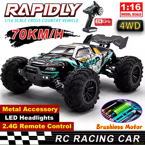 Wltoys Q117 1/16 RC Car 4WD Remote Control Car LED Headlights Brushless 70KM/H 2.4G High Speed Off-R