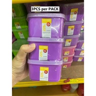 Elianware E-1071/3/C (225ml) 3PCS Small Food Container Food Storage Rectangle Shape Junk Food Keeper