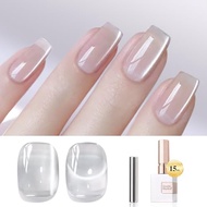 Double Rhythm Jelly Glass Cat Eye Gel Polish with Magnet 15ML Holographic Glitter Shimmer Translucen