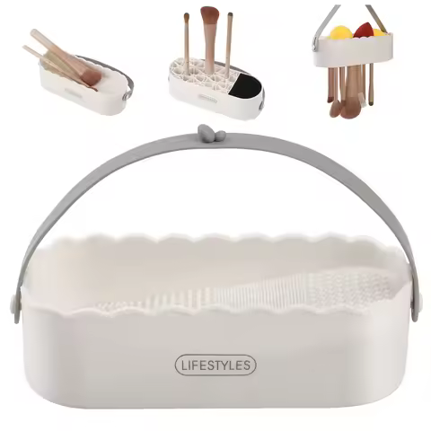 DUcare 4-in-1 Silicone Makeup Brush Beauty Sponge Cleaner Pad Drying Rack Blender Puff Washing Scrub