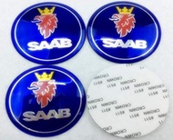 วัดก่อนสั่งซื้อ ราคาต่อ 4 ชิ้น ขนาด 6.5 cm โลโก้สติกเกอร์ ชาร์ป ติดดุมล้อ SAAB wheel hub sticker logo for 9-5 9-3 9000CD 900 96