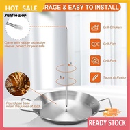 SF_ Kebab Rack for Oven and Grill Vertical Spit with 3 Spikes Premium Stainless Steel Vertical Skewe