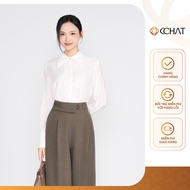Women's Shirt CCHAT Ganni Style Straight Shirt Made of Soft Chiffon Silk 25FDV2002ST