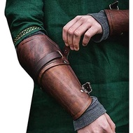 Syktkmx Gauntlet Wristband Medieval Vambrace Arm Cuff Armor Buckled Punk Gothic Faux Leather Costume