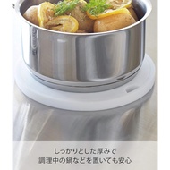 Yamazaki Tower Silicone Trivet, Round, White, Approx. 16cm W x 16cm D x 1cm H, Heat-Resistant, Produ