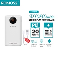Romoss SW10PF 10000mAh Powerbank 22.5W PD20W 3 input and 3 output Fast Charging Mini Power Bank