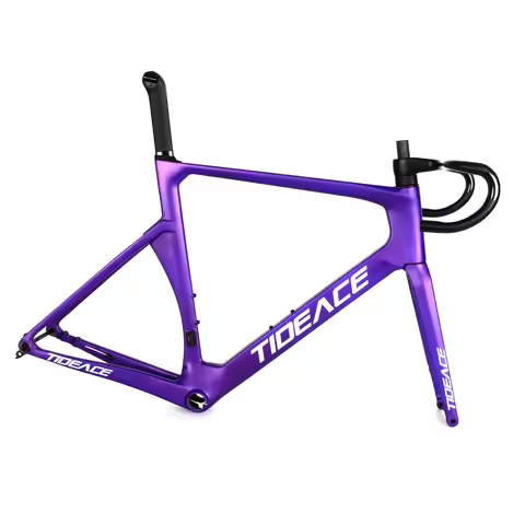TIDEACE CR08 Endurance Carbon Road Frameset Custom Paint Disc Brake 28C With Handlebar Racing Bike F