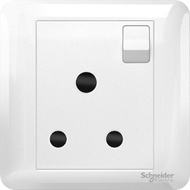 Schneider Affle Plus 15A 250V Round Pin Switch Socket, White