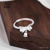 Sterling Silver New Style Sweet 2023 High-End Daily Ring Girl Bell Simple s925 Ring Bowknot YQ9I