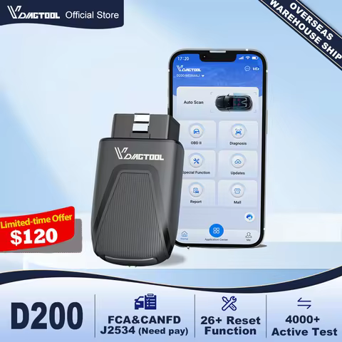 VDIAGTOOL D200 Lifetime free Car Diagnostic Tools All system 26 Resets FCA J2534 Bi-directional Auto