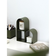 Dark Green Soft Decoration Round Arch Display Rack Iron Desktop Sundries Rack ins Style Entrance Sto