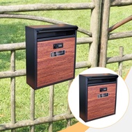 [xdnblun] Wall Mount Mailbox with Lock Post Box for Envelopes Newspapers Magazines