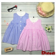 10188 Taiwan Imported Girl Dress Sleeveless Button Line Plain Kid Dress