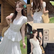 w631 New French Lace V-Neck Short-Sleeved Shirt For Women From akifoon.store Comes With A Bow Tie De