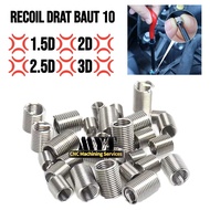 Recoil thread bolt 10. M6 x 1.0 1.5D 2D 2.5D 3D stainless steel 304